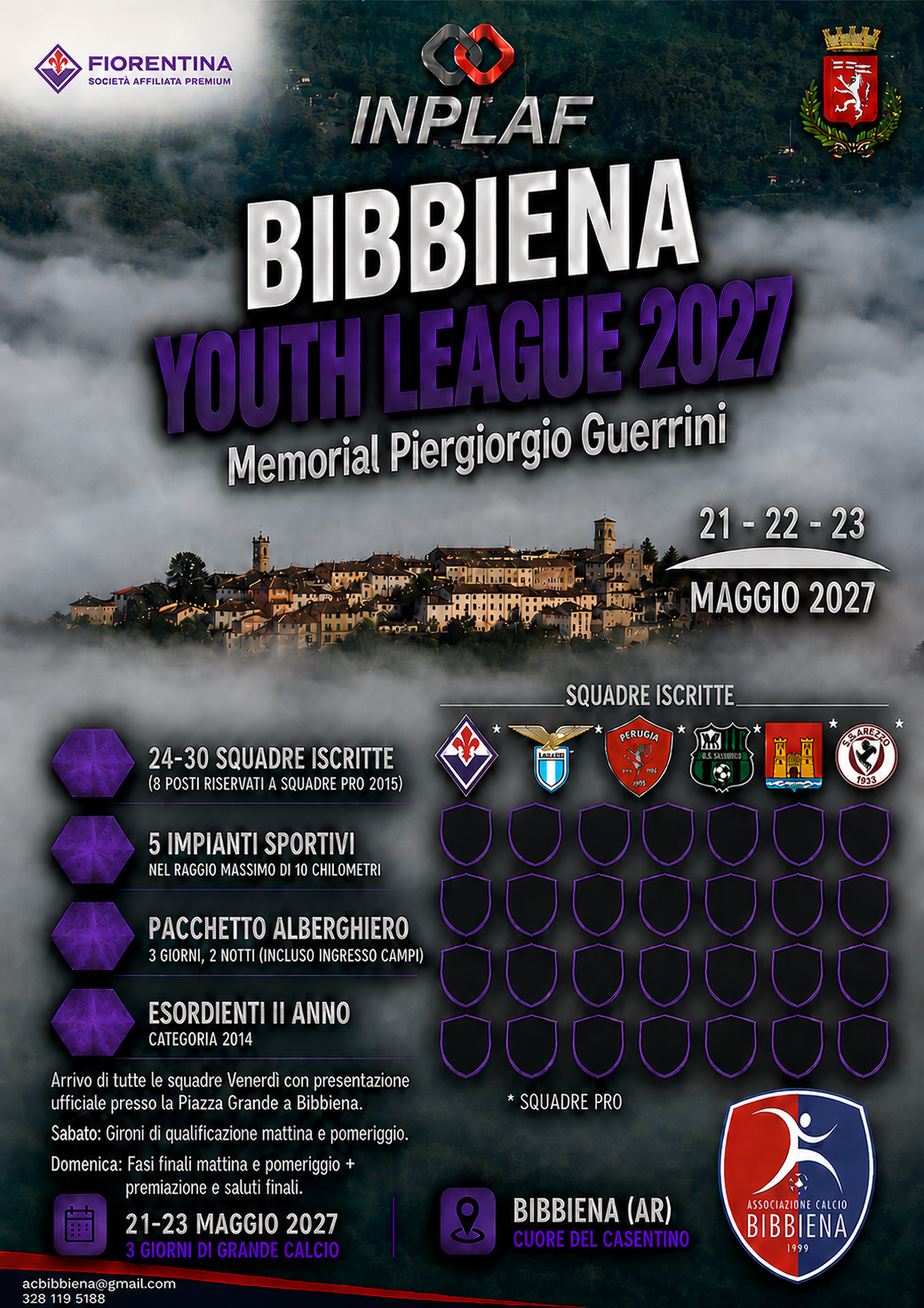 Locandina Bibbiena Youth League 2027 - Memorial Piergiorgio Guerrini